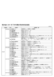 海丰电大2011年下半年期末考试时间安排表