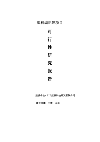 塑料编织袋项目可行性研究报告【量身编辑】