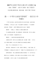 2017年全国中考语文满分作文真题汇编