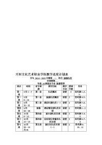 旅游礼仪教学进度计划表