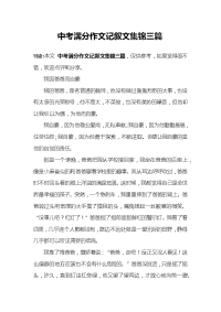 中考满分作文记叙文集锦三篇