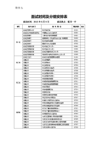 全区公务员面试日程安排表