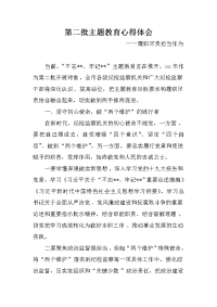 第二批主题教育心得体会：履职尽责担当作为