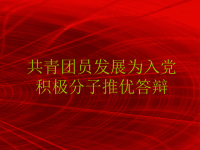 共青团推优为入党积极分子答辩PPT