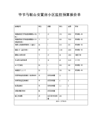 安置房小区监控预算报价单