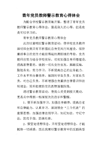 青年党员教师警示教育心得体会(同名21844)