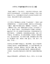 小学生三年级的满分作文大全【三篇】