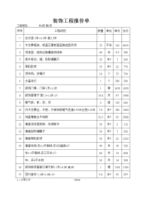 装饰工程分项目分标段的报价单大全