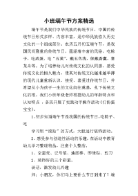 小班端午节方案精选