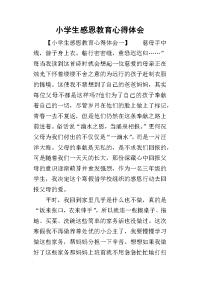 2019小学生感恩教育心得体会(同名19180)