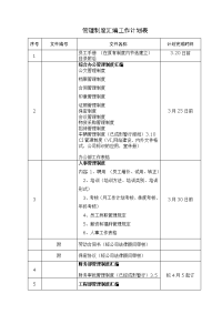 管理制度汇编工作计划表