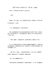 2017年中考满分作文