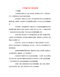 中考满分作文素材案例