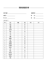 调料类报价单