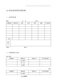 最新公司财务预算管理表格模板