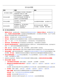 自考本科-《项目管理》：《项目成本管理》笔记整理