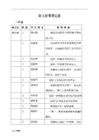 )年级好人好事登记表格模板