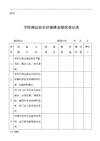 学校周边治安环境排查情况登记表格模板