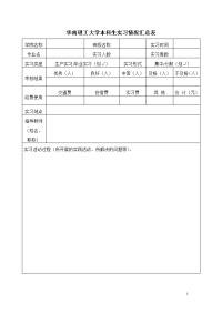 实习带队教师填写《实习情况汇报表》和《报销登记表