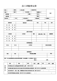 《员工入职登记表》经典范本新