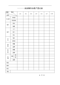 机关单位资产登记表推荐word范文