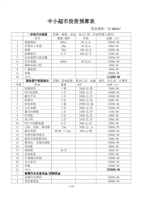 中小超市投资预算表.pdf