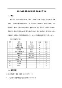 室外给排水管道施工方案