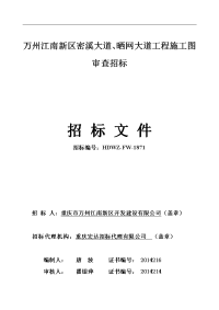 万州江南新区密溪大道、晒网大道工程施工图审查招标