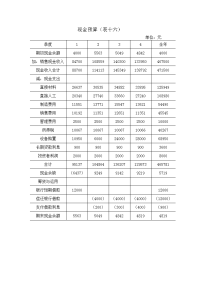 现金预算表十六）.doc