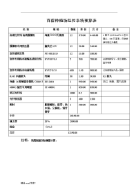 监控系统预算表.doc