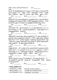PEP六年级上册四会单词句子表.doc