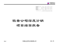 欧普公司深度分销项目报告.ppt