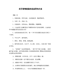 关于高考的励志名言警句大全.doc