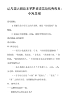 幼儿园大班绘本早期阅读活动优秀教案 小兔逃跑.doc