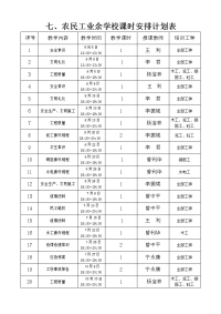 农民工业余学校课时安排计划表.doc