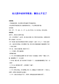 幼儿园中班科学教案：糖怎么不见了.doc