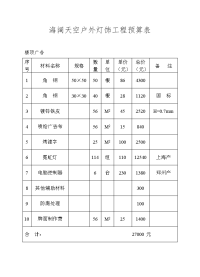 海阔天空户外灯饰工程预算表.doc