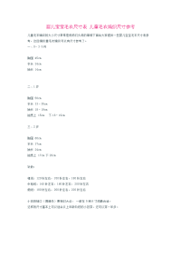 婴儿宝宝毛衣尺寸表儿童毛衣编织尺寸参考.doc