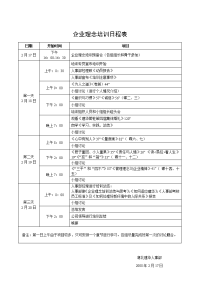 企业文化教程课件090218新企业理念培训日程表.doc