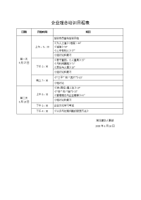 企业文化教程课件企业理念培训日程表（08大学生临时培训）.doc