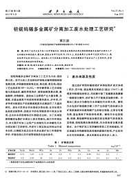 钽铌钨锡多金属矿分离加工废水处理工艺研究.pdf