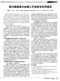 探讨氯碱废水处理工艺选择及回用途径.pdf