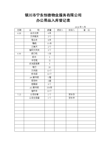 办公用品入库登记表.doc