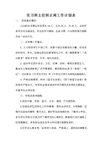 实习班主任转正周工作计划表.doc