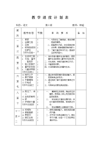 教学进度计划表第十册语文.doc