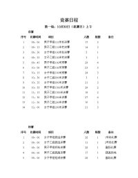 体育学院田运动会竞赛日程表.doc