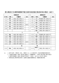 塔石路实行通管制期间学校交通车新老校区接送时间安排表.doc