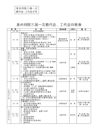 泉州师院三一次教代会、工代会日程表.doc