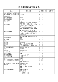 美容实训设采购清单.doc