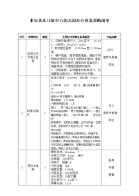 来安县水口中心幼儿园办公设备采购清单.doc